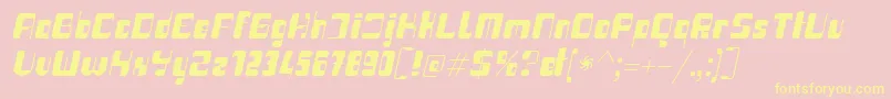 Haike boldit Font – Yellow Fonts on Pink Background