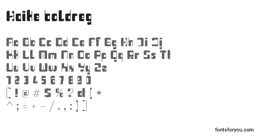 Шрифт Haike boldreg – алфавит, цифры, специальные символы