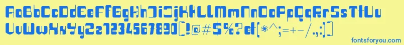 Haike boldreg Font – Blue Fonts on Yellow Background