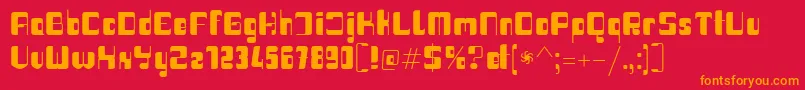Haike boldreg Font – Orange Fonts on Red Background