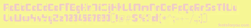 Haike boldreg Font – Pink Fonts on Yellow Background