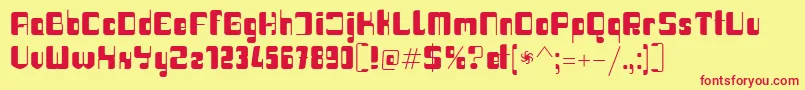 Haike boldreg Font – Red Fonts on Yellow Background