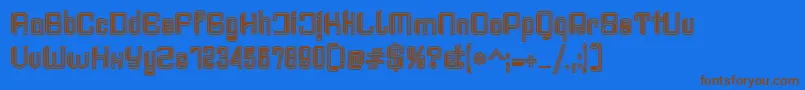 Haike col Font – Brown Fonts on Blue Background