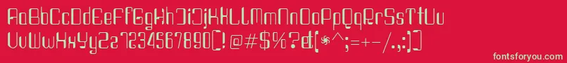 Haike condensedreg Font – Green Fonts on Red Background