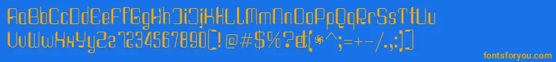 Haike condensedreg Font – Orange Fonts on Blue Background