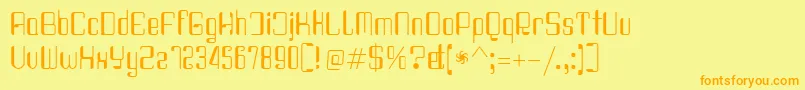 Czcionka Haike condensedreg – pomarańczowe czcionki na żółtym tle