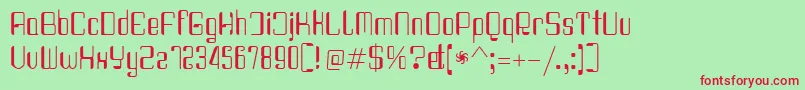 Haike condensedreg Font – Red Fonts on Green Background