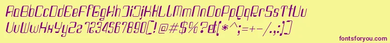 Haike condit Font – Purple Fonts on Yellow Background