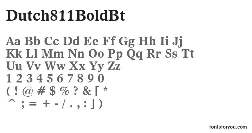 Шрифт Dutch811BoldBt – алфавит, цифры, специальные символы