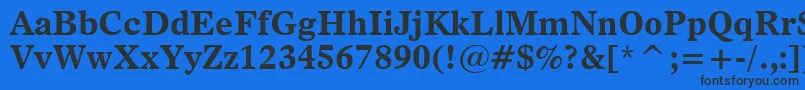 フォントDutch811BoldBt – 黒い文字の青い背景
