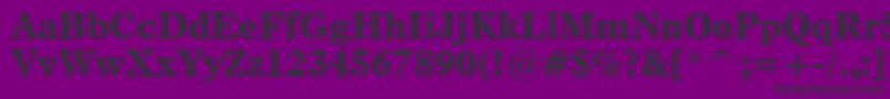 フォントDutch811BoldBt – 紫の背景に黒い文字