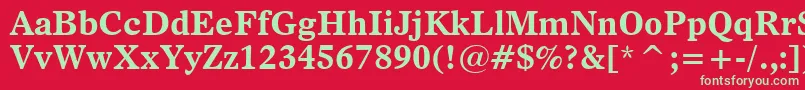 フォントDutch811BoldBt – 赤い背景に緑の文字