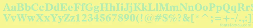 Dutch811BoldBt Font – Green Fonts on Yellow Background