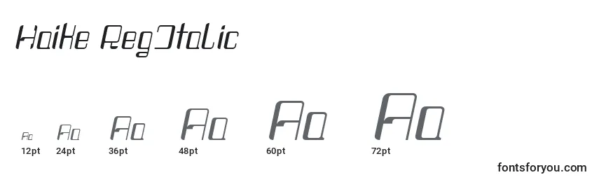 Размеры шрифта Haike RegItalic