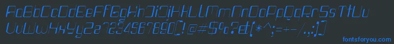 Haike Thinit Font – Blue Fonts on Black Background