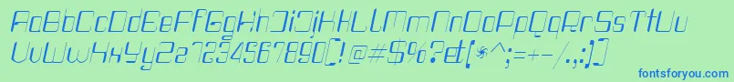 Haike Thinit-Schriftart – Blaue Schriften auf grünem Hintergrund