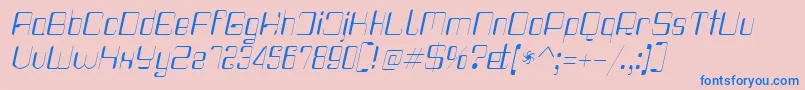フォントHaike Thinit – ピンクの背景に青い文字