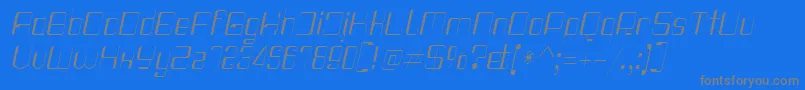 フォントHaike Thinit – 青い背景に灰色の文字