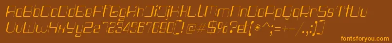 Czcionka Haike Thinit – pomarańczowe czcionki na brązowym tle