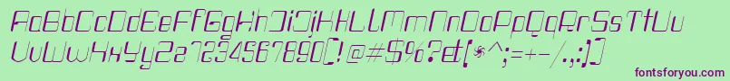 Czcionka Haike Thinit – fioletowe czcionki na zielonym tle