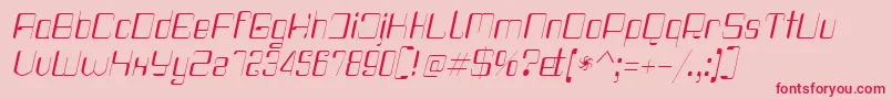 Fonte Haike Thinit – fontes vermelhas em um fundo rosa
