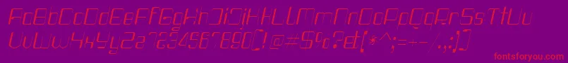 Haike Thinit-Schriftart – Rote Schriften auf violettem Hintergrund