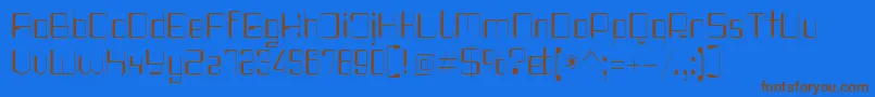 Haike ThinReg-Schriftart – Braune Schriften auf blauem Hintergrund