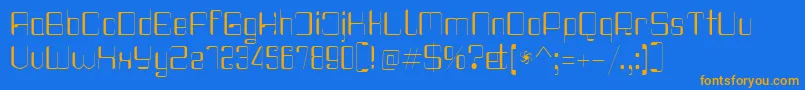 Haike ThinReg Font – Orange Fonts on Blue Background