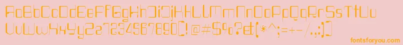 Haike ThinReg-Schriftart – Orangefarbene Schriften auf rosa Hintergrund