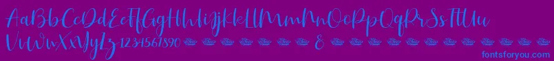 Hailluna-Schriftart – Blaue Schriften auf violettem Hintergrund