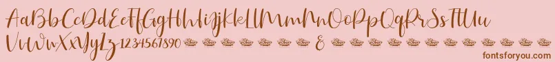 Hailluna-Schriftart – Braune Schriften auf rosa Hintergrund