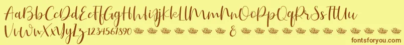 Hailluna Font – Brown Fonts on Yellow Background