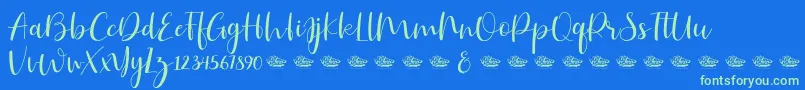 Hailluna Font – Green Fonts on Blue Background