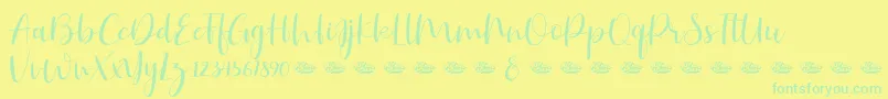 Hailluna-Schriftart – Grüne Schriften auf gelbem Hintergrund