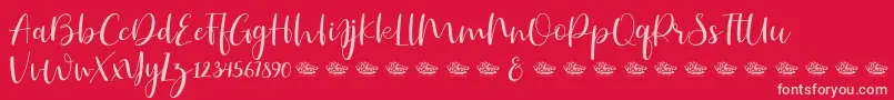 Hailluna Font – Pink Fonts on Red Background