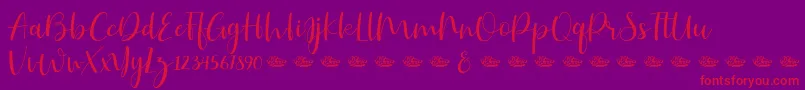 Hailluna-Schriftart – Rote Schriften auf violettem Hintergrund