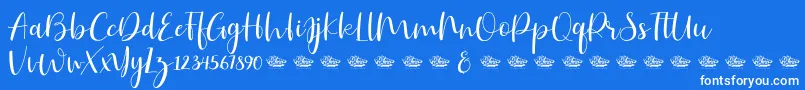 Hailluna-Schriftart – Weiße Schriften auf blauem Hintergrund