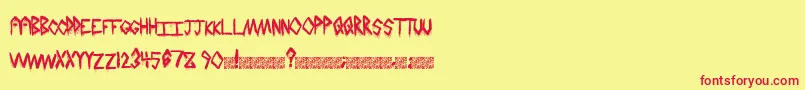 HailStormz Font – Red Fonts on Yellow Background