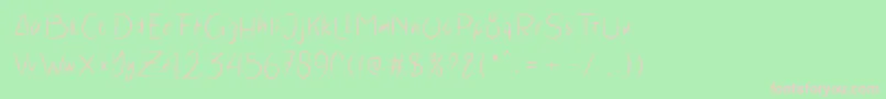 HairStyles Font – Pink Fonts on Green Background