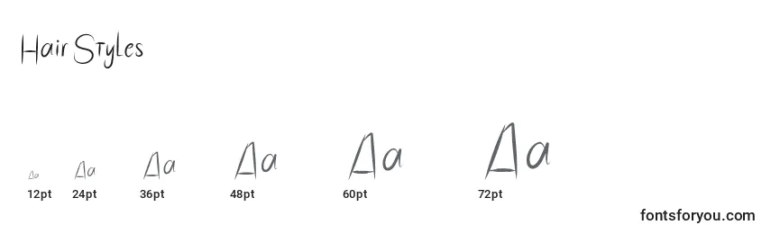 HairStyles Font Sizes