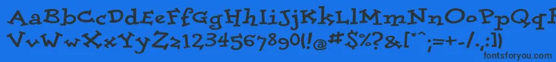 フォントDolorescyrExtrabold – 黒い文字の青い背景