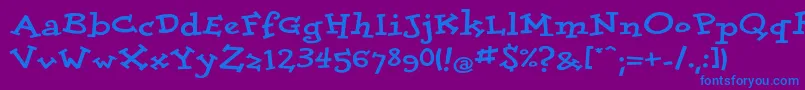 フォントDolorescyrExtrabold – 紫色の背景に青い文字