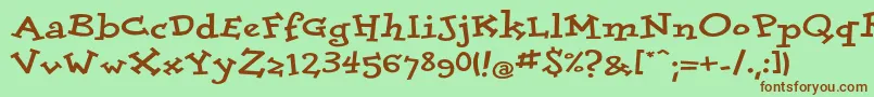 DolorescyrExtrabold Font – Brown Fonts on Green Background