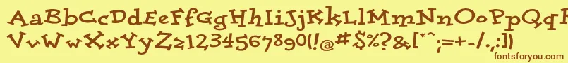 DolorescyrExtrabold Font – Brown Fonts on Yellow Background