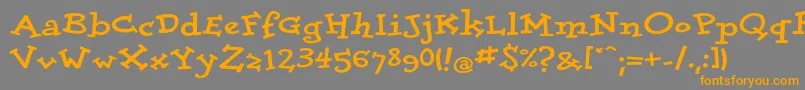 フォントDolorescyrExtrabold – オレンジの文字は灰色の背景にあります。