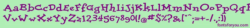 DolorescyrExtrabold Font – Purple Fonts on Green Background