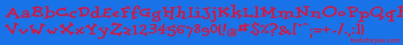 DolorescyrExtrabold Font – Red Fonts on Blue Background