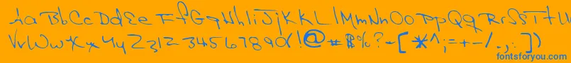 HAK      Font – Blue Fonts on Orange Background