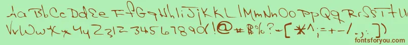 HAK      Font – Brown Fonts on Green Background