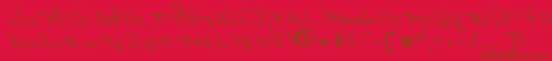 フォントHAK      – 赤い背景に茶色の文字